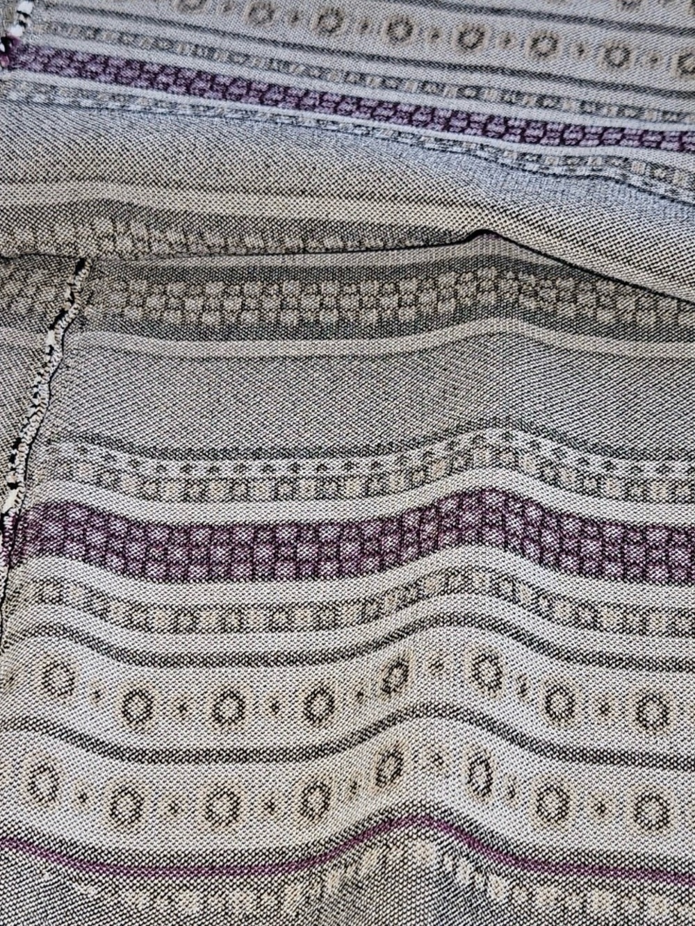 Diane von Furstenberg DVF geometric stripe A-line rayon skirt black white purple - Picture 5 of 11